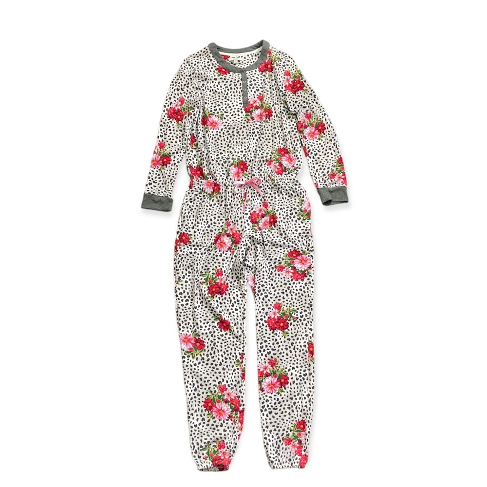 Kenzie One Piece Lounge Onesie Jumpsuit Floral Animal Print Women’s Medium